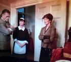 Judge Ryker, his sister Minnie and the Roberts family maid in a tense moment